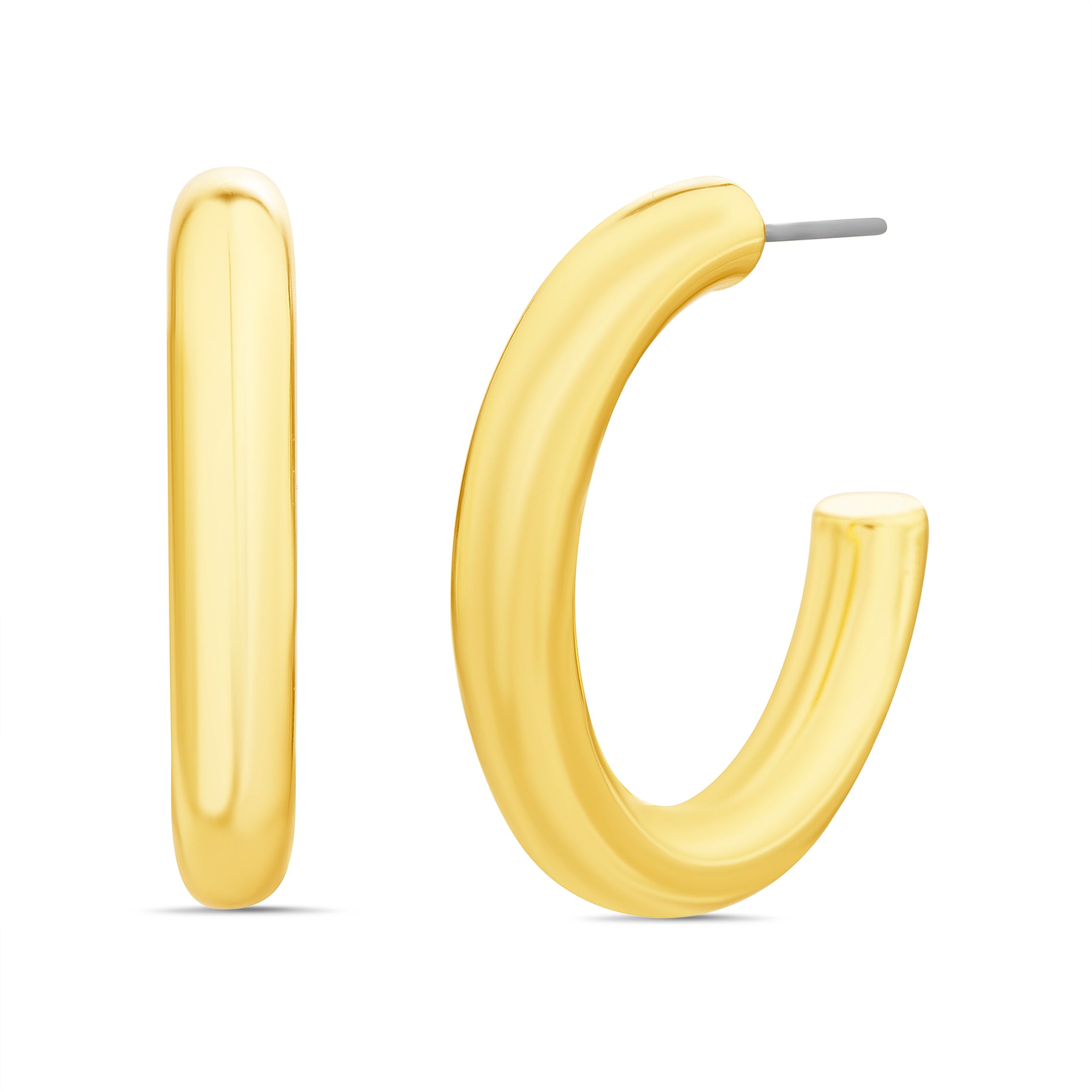 Polished Gold Cuff Hoops